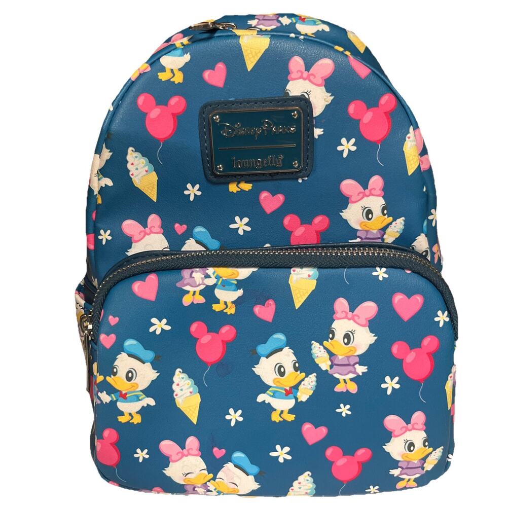 Disney Parks Donald Duck and Daisy Duck Loungefly Mini Backpack - Picture 1 of 8